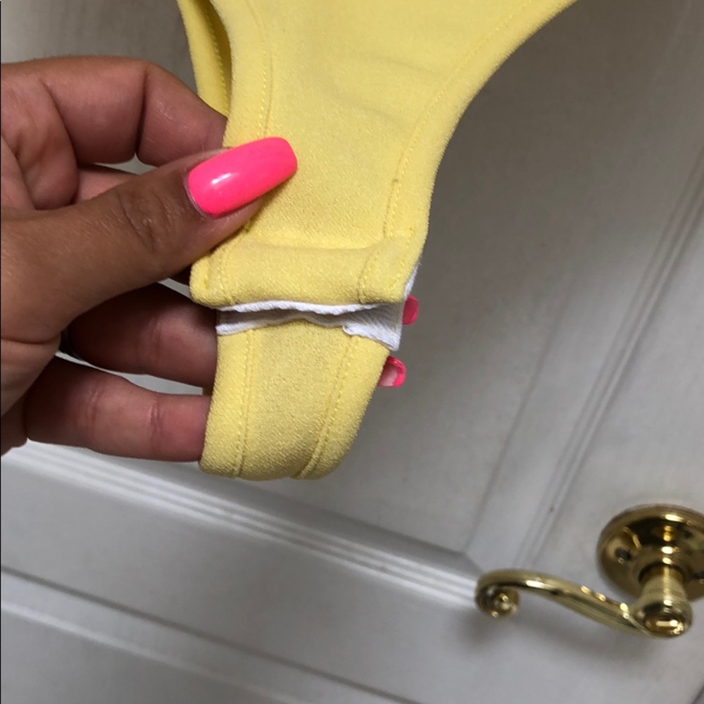 YELLOW OFF SHOULDER RUFFLE BODY SUIT - Picture 6 of 8